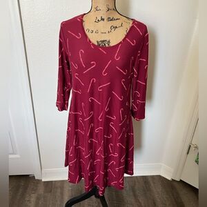 Lexington Avenue Candy Cane Swing Dress- Size Medium